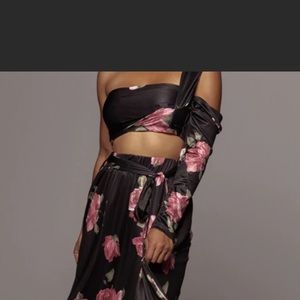 NWT: Black Floral Lillette crop top from JLUXLABEL